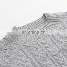 Women's 100% Cashmere Crew Neck Long Sleeved Chunky Cable Knit Casual Pullover Sweater Winter Season thumbnail-4