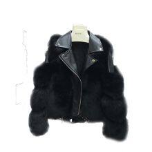 Nueva chaqueta de piel entera de piel de zorro, estilo de moto femenino corto y chaqueta de piel adelgazante del mismo estilo que las celebridades de Internet thumbnail-5
