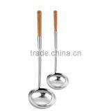 Stainless Steel Frying Ladle Soup Ladle 5'' With Wooden Handle thumbnail-2