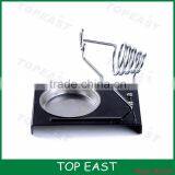 Solder Soldering Iron Metallic Metal Stand Holder & Heavy Duty Black Base (Silver Color Holder)