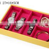 W1275Y-3 Wholesale 10'' Stackable Jewelry Display Tray Wooden Jewelry Case Leather Jewelry Tray