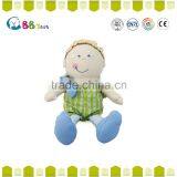 2015 New wave and pretty toy a little boy wearing green clothes plush soft dolls toys for baby