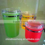 2015 Best Selling Plastic Candy Box Airtight Canister Seal Pot With 3 Color ASS Customer Color thumbnail-1