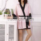 High Quality Soft Silk Lace Sexy Nightgown Summer Nightdress Pink Casual Sleepwear Sling Lingerie Dress Robe Set thumbnail-2