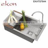 Professional Customized Sizes Kitchen Stainlees Steel Handmade Sinks thumbnail-4