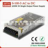 2014 New Products 100w 3.3v Power Supply Single Output Constant Voltage