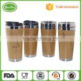 stainless steel inner with bamboo outer Material and Eco-Friendly bamboo coffee travel mug