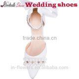 Wholesale Pointed Toe Crystal Stiletto Wedding Shoes With Ankle Strap thumbnail-3