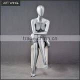 Glossy White/black Full Mannequin Female With Wooden Arms thumbnail-2