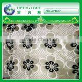 New Hot Sale Two Tone100 Polyester Embroidery Lace Fabric AP4817