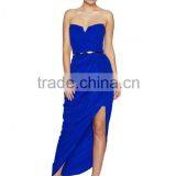 Lady's Silk Crepe de Chin Long Strapless Evening Dress thumbnail-2