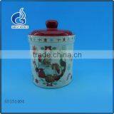 Round Santa Claus Decal Ceramic Airtight Kitchen Storage Jars Canister Wholesale