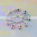 Beautiful Belly Button Rings, Wholesale China Factory Body Jewelry, Charm Navel Rings With Double Gems Balls thumbnail-4