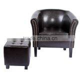 Fashionable comfortable tub chairs with footstool