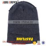 Fashion Dark Gray Custom Acylic Beanie Hat Knitted Hat thumbnail-6