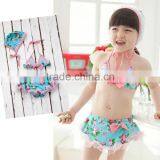 beautiful flower print kids girl swimwear of colorful Chilren swimwear new kids swimwear children green lovely baby wholesale