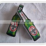 100% cotton bottle shape compressed towel with velour printing