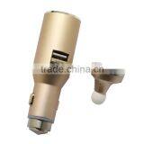 Metal USB Car Charger With Bluetooth Earphone, Phone Car Charger thumbnail-1