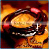 Handmade Mens Genuine Braided Leather Hook Anchor Bracelet thumbnail-3