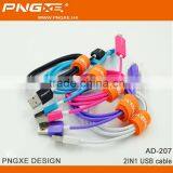 Wholesale Colorful Fast Charger Micro to 8 Pin 2 in 1 Led Usb Cable thumbnail-4