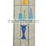 Modern Contemporary Glass Curio Cabinet with Cappuccino Top and Bottom(MC-B-154)