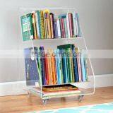 Acrylic Book Cart with Wheel (OS-F-096)