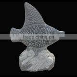 Hand Standing Carving Stone Fish