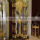 Charming 24K Gold Plated Floor Clock,Home Luxury Decoration Grandfather Clock, Made of Copper & Marble thumbnail-2