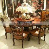 Noble Castle Carved Wooden Dinning Room Furniture Vintage Royal Style Dining Room Long Table For 8 People With Chairs thumbnail-2