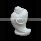 White Small Marble Craft of Laughing Buddha Statue thumbnail-1