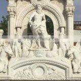 Freestanding White Marble Statue Double Decorative Fireplace Mantel thumbnail-2