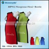 Manufacturing neoprene covered water sports bottle foldable bottle BPA free with botton