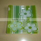 Colorful Flower Printing Glass Square Plate thumbnail-4
