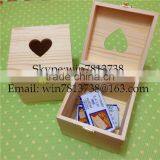 Wooden Square Box For Christmas Surprising Gift Solid Pine Wood Box With Lid and Lock High Quality Gift Or Cosmetics Package Box thumbnail-1