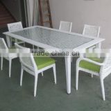 Wicker Dining Table for Outdoor, Indoor with 6 Chairs / SGS