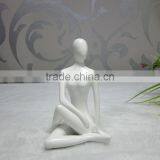 Black Resin Abstract Modern Yoga Lady Sculpture thumbnail-2