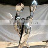 Stainless Steel Statues Modern Art Mirror Surface Naked Women for Decor thumbnail-5