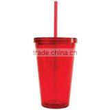 FDA Approved Bpa Free Colorful Plastic Tumblers With Straw Lid thumbnail-6
