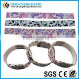 Hot Sale Steel Piece Silicone ID Bracelet thumbnail-5