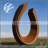 Large Outdoor Square Landscape Decoration Corten Steel Sculpture for Sale thumbnail-1