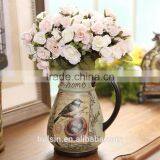 High Quality Classical Rural Bird Ceramic Table Vase With Hand Paint thumbnail-3