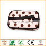 Double Layer Cosmetic Bag Pink With Coffee Dot Travel Toiletry Cosmetic Makeup Bag Organizer With Mirror thumbnail-4