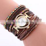 2017 Vogue Women Velvet Wrap Around Heart Bracelet Watch Wrist Watches for Girl thumbnail-1