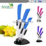 2015 New High Quality Bamboo Handle Ceramic Knife Blade Black Suit Exquisite Kitchen Knife With Holder thumbnail-2