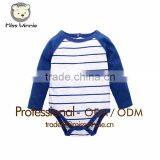 2016 Custom Baby Wear Romper 100 % Cotton Stripe Long Sleeve Baby Romper thumbnail-1