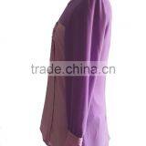 Malay Style Round Collar Long Sleeve Orange Chiffon Shirt Blouse thumbnail-6