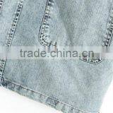 2015 Summer Sleeveless Women's Clothing Garment Apparel Direct Factory OEM/ODM Manufacturing Modern Design Blouse in Jean thumbnail-3