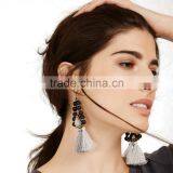 Bohemian Jewelry Colorful Tassel With Beads Dangle Earrings thumbnail-5
