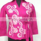 Embroidered Kimono Top thumbnail-1