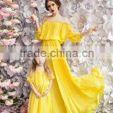 Matching Mother And Me Dresses Family Look Mother And Daughter Dresses Chiffon Maxi Dresses thumbnail-3